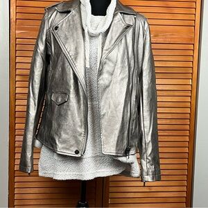 Bagatelle Metallic Faux Leather Jacket